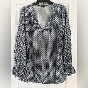 Talbots Blue and White Top